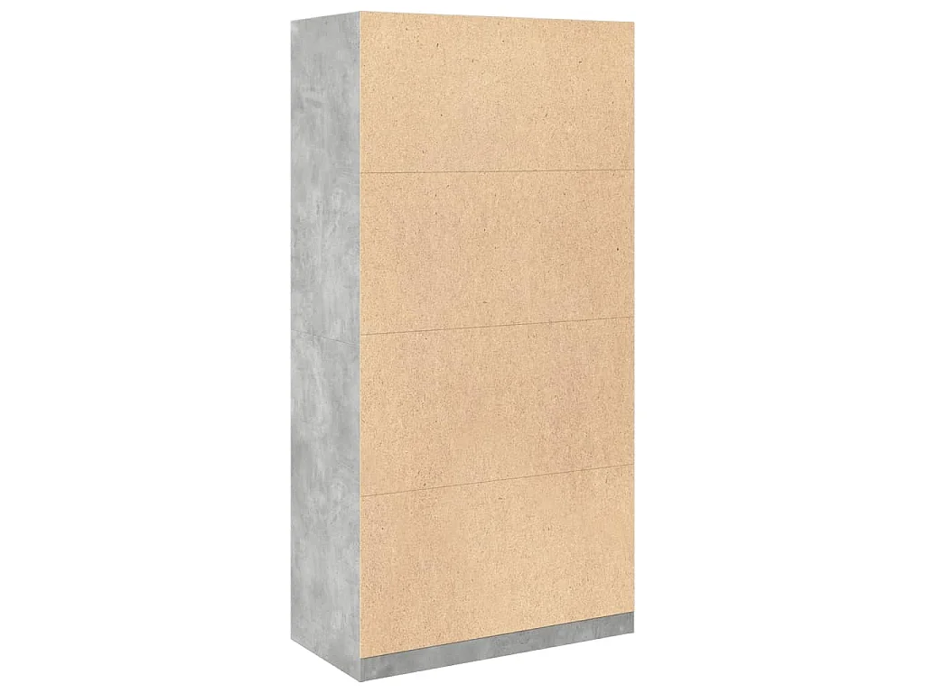 Armadio Grigio Cemento 100x50x200 cm in Legno Multistrato