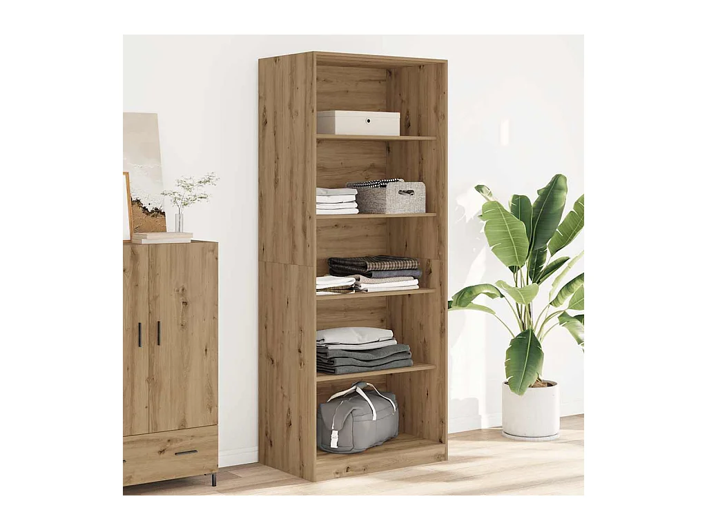 Garde-robe chêne artisanal 80x50x200 cm bois d'ingénierie