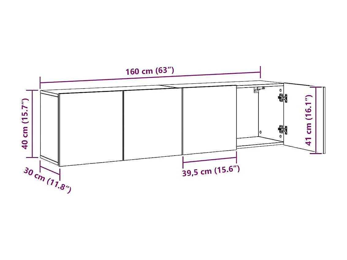 TV-Wandschränke 2 Stk. Artisan-Eiche 80x30x41 cm