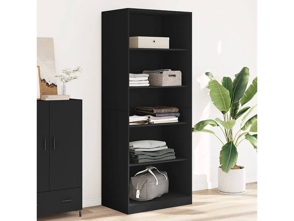 Kleiderschrank Schwarz 80x50x200 cm Holzwerkstoff