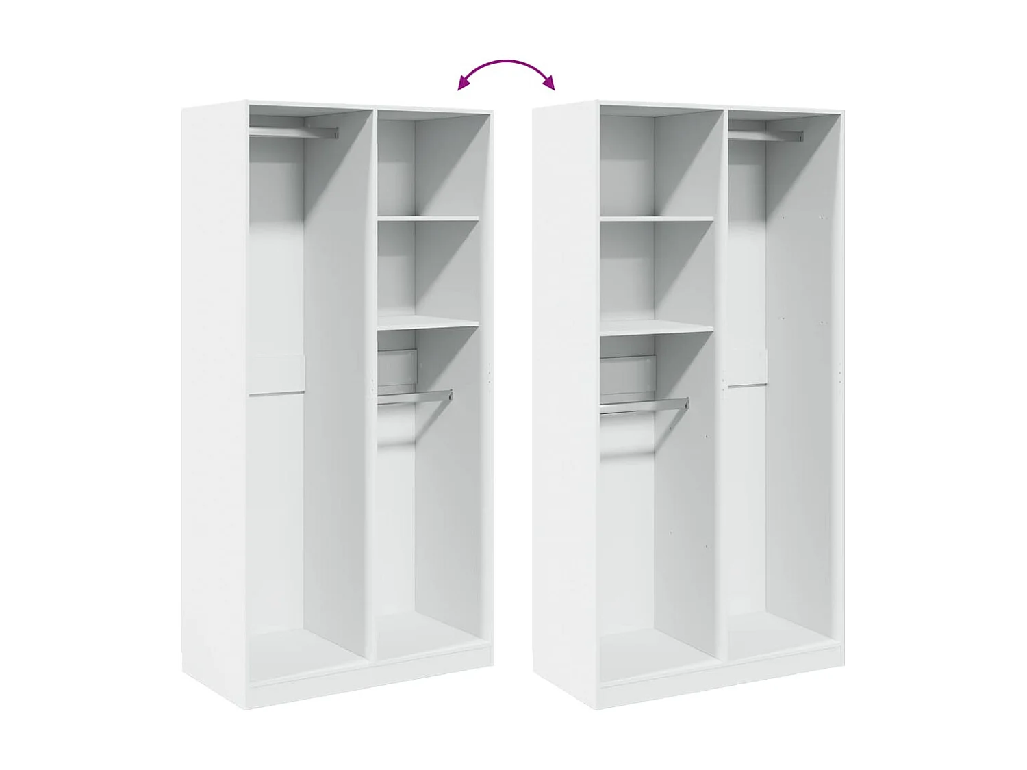 Armadio Bianco 100x50x200 cm in Legno Multistrato