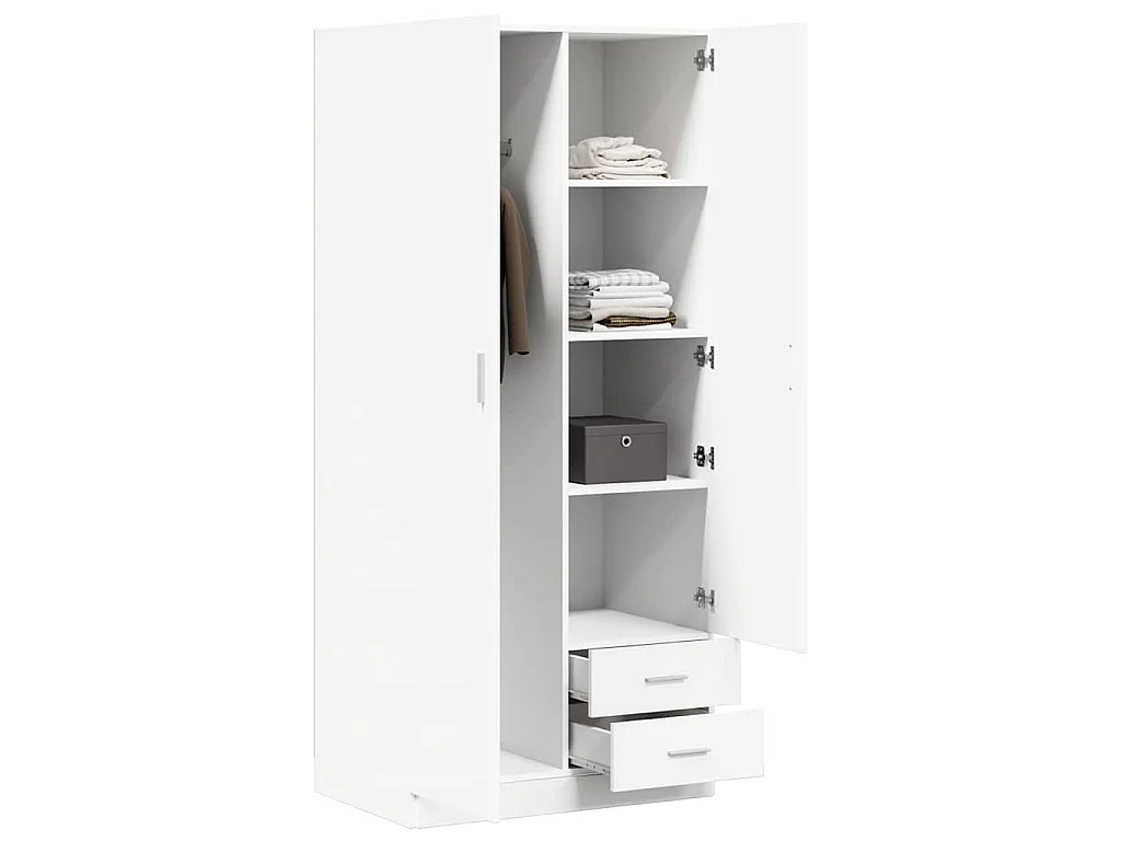 Garde-robe Blanc 80x52x180 cm Bois d’ingénierie