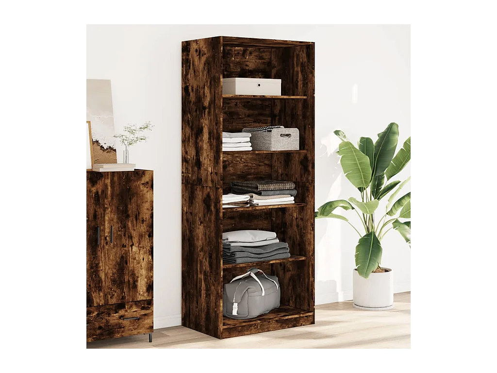 Garde-robe chêne fumé 80x50x200 cm bois d'ingénierie