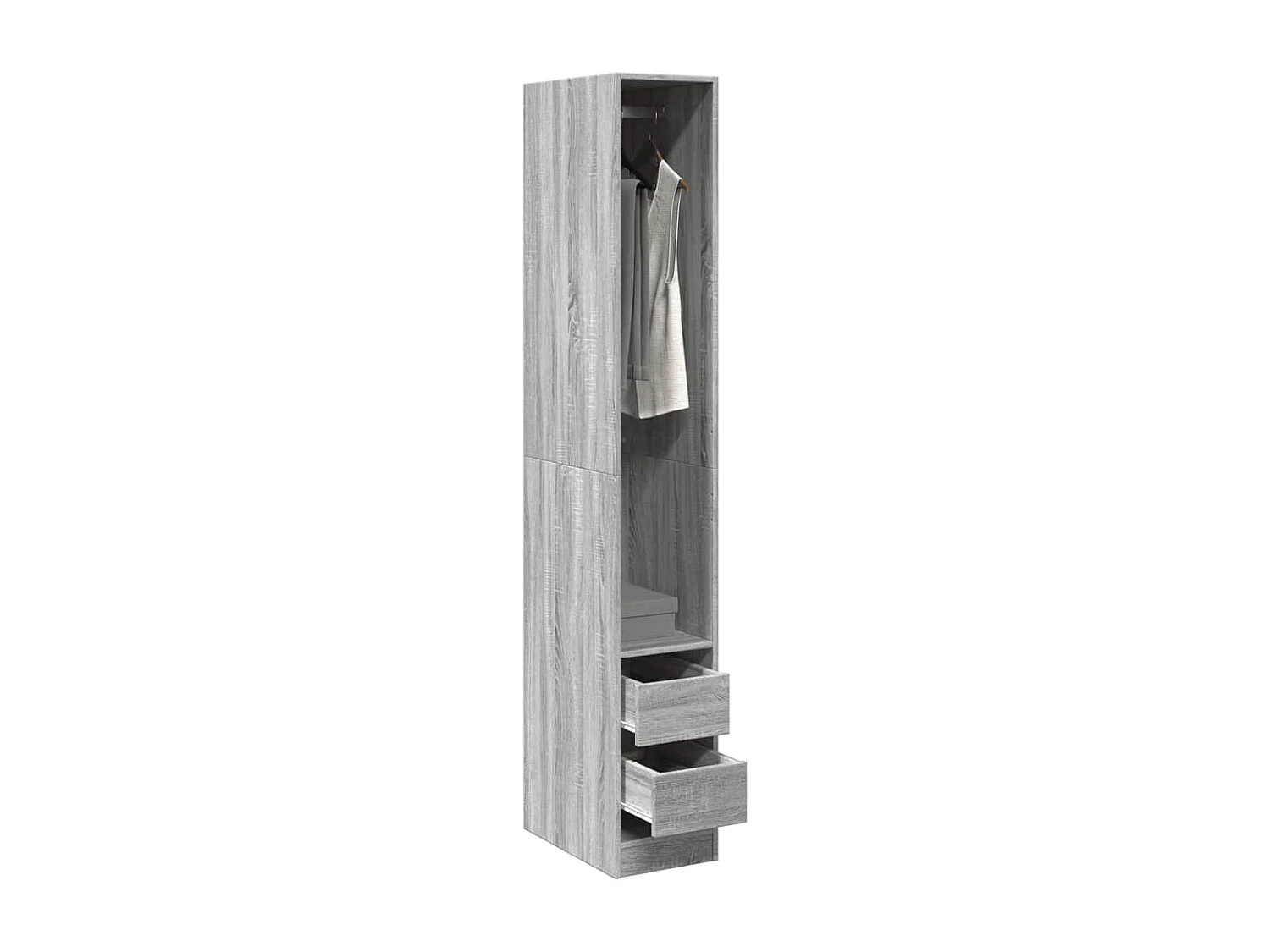 Kledingkast 30x50x200 cm bewerkt hout grijs sonoma eikenkleur