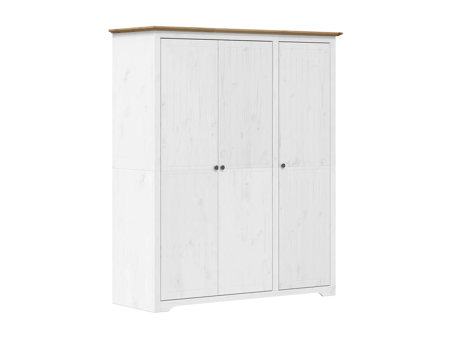 Kleiderschrank BODO Weiß und Braun 146x53,5x173 cm Kiefernholz