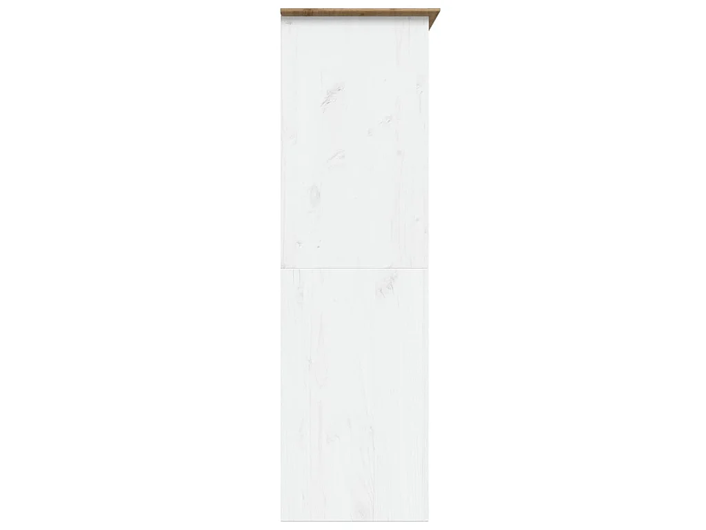 Garde-robe BODO blanc marron 146x53,5x173 cm bois massif de pin