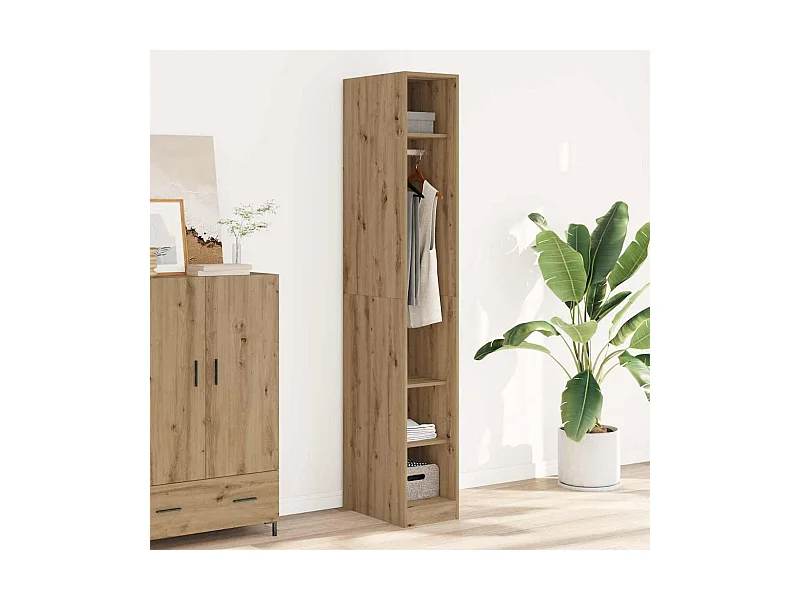 Garde-robe chêne artisanal 30x50x200 cm bois d'ingénierie