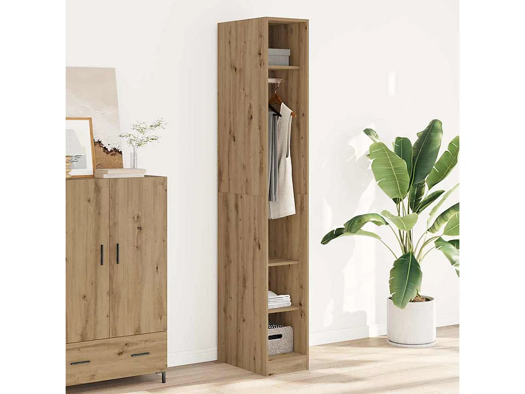 Roupeiro 30x50x200 cm derivados de madeira carvalho artisiano