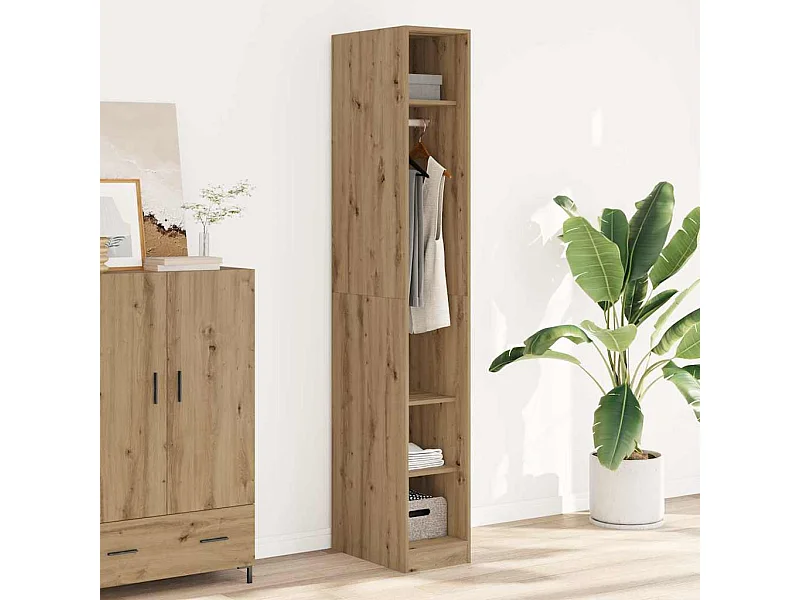 Garde-robe chêne artisanal 30x50x200 cm bois d'ingénierie