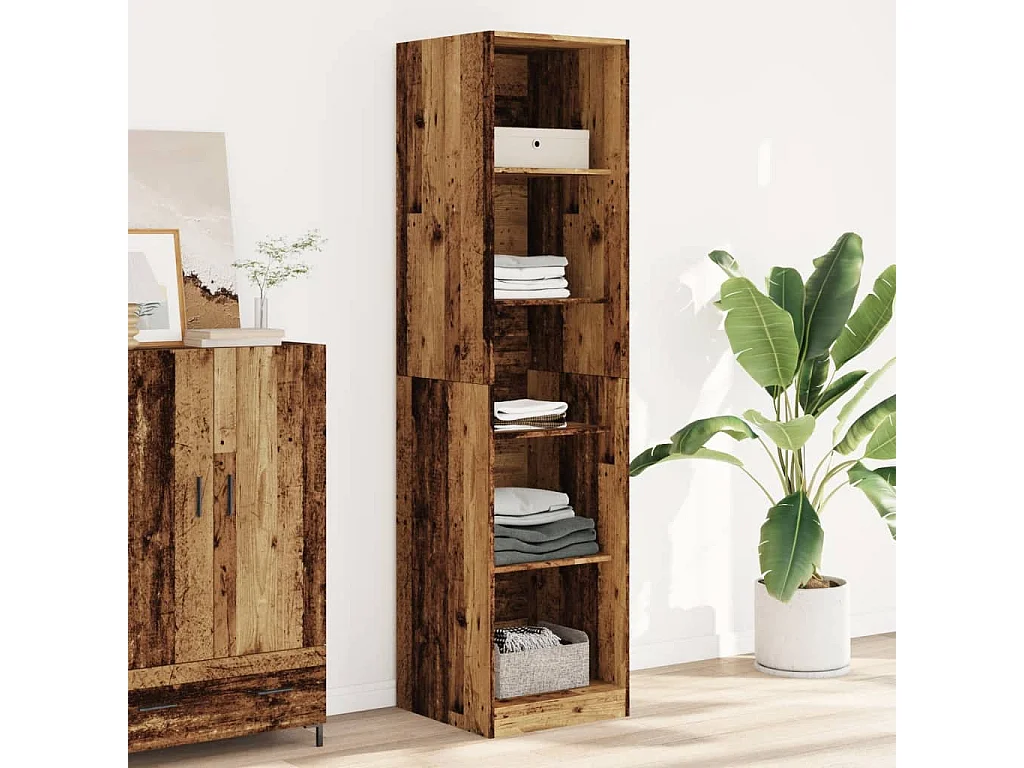 Garde-robe vieux bois 50x50x200 cm bois d'ingénierie