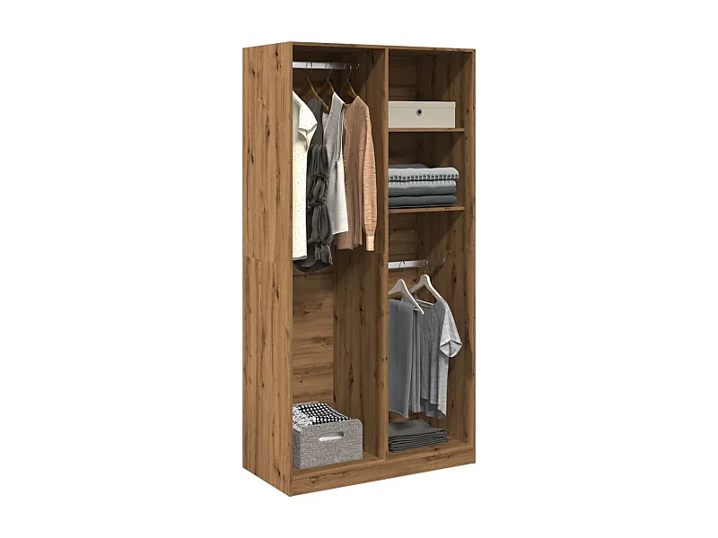 Roupeiro 100x50x200 cm derivados de madeira carvalho artisiano