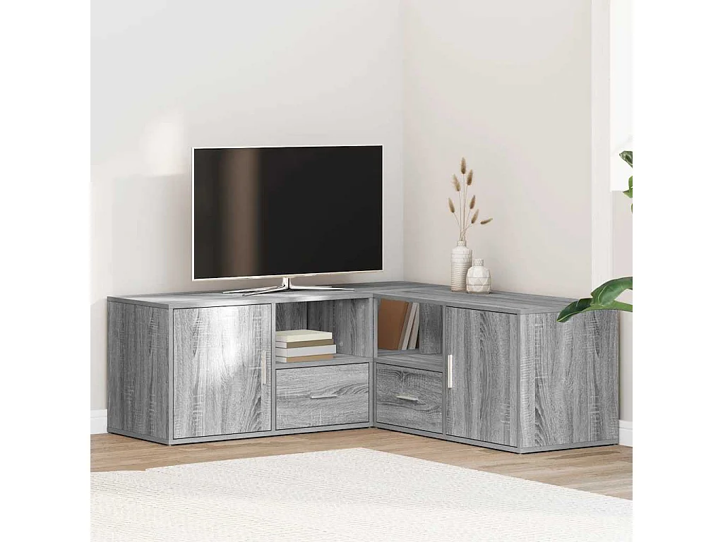 Armoire d'angle sonoma gris 200x40x45 cm bois d'ingénierie