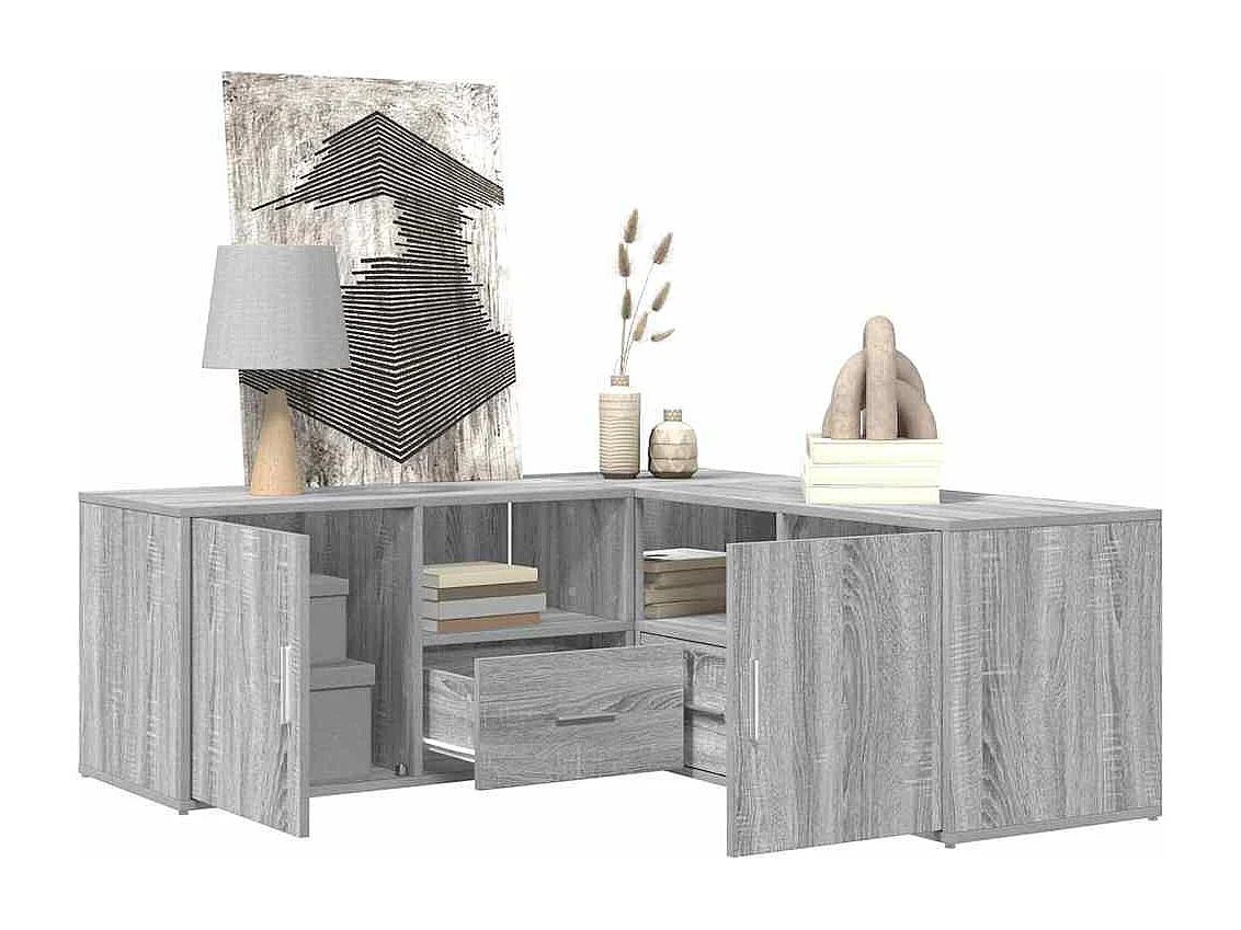 Armoire d'angle sonoma gris 200x40x45 cm bois d'ingénierie