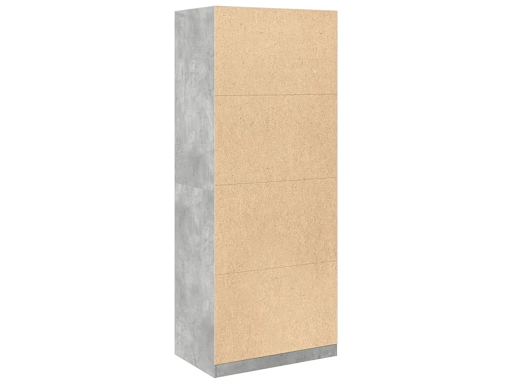 Garde-robe gris béton 80x50x200 cm bois d'ingénierie