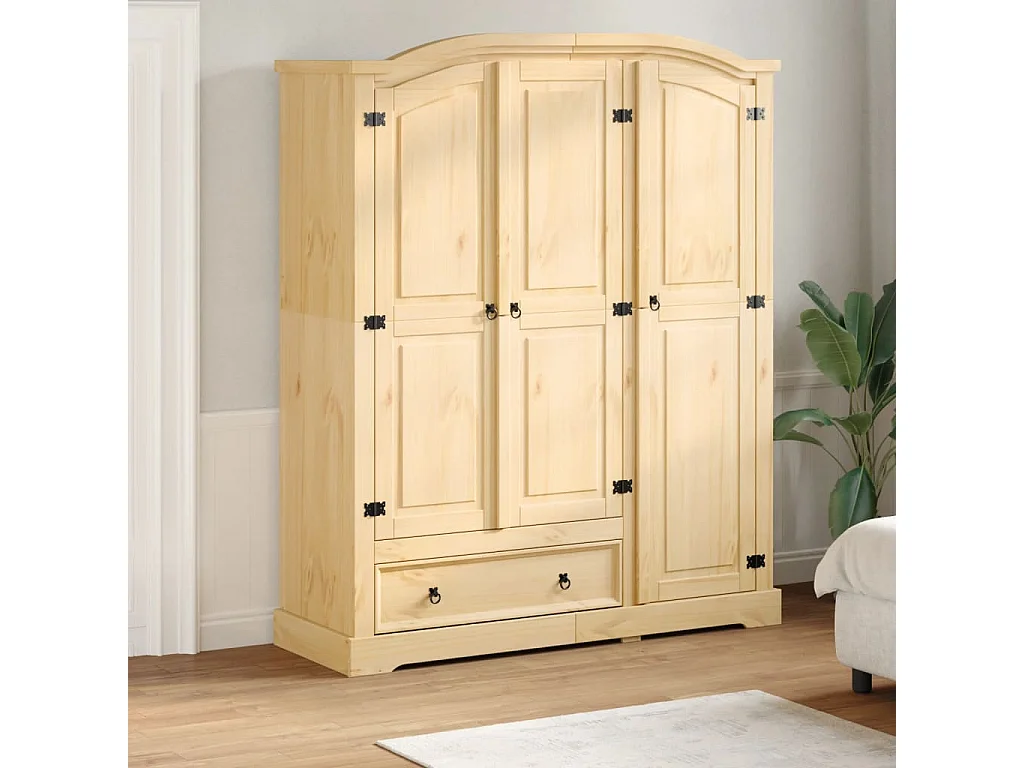 Armadio Corona 151,5x52x186 cm in Legno Massello di Pino