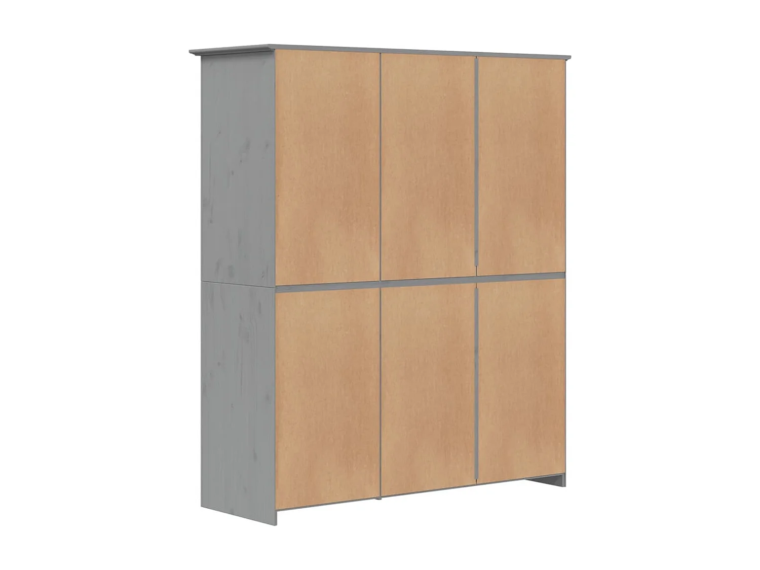 Kledingkast BODO 146x53,5x173 cm massief grenenhout grijs