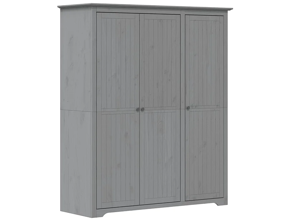 Kleiderschrank BODO Grau 146x53,5x173 cm Massivholz Kiefer