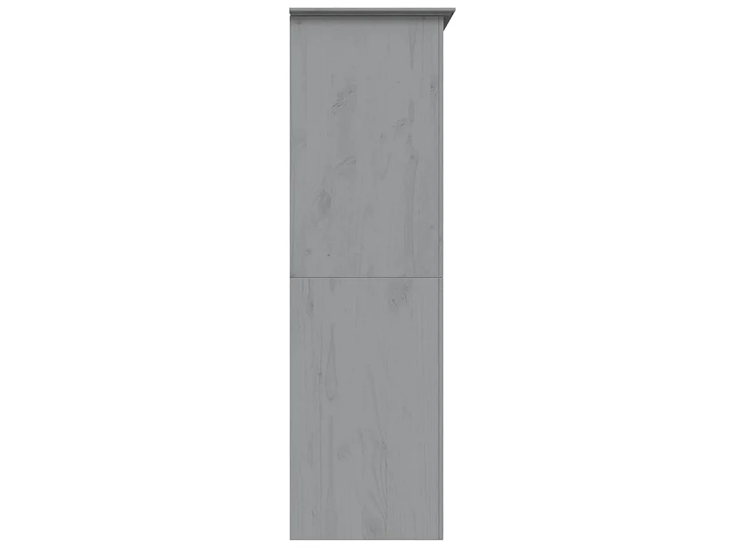 Kleiderschrank BODO Grau 146x53,5x173 cm Massivholz Kiefer