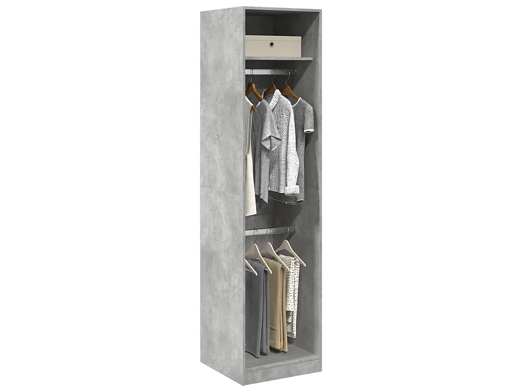 Armadio Grigio Cemento 50x50x200 cm in Legno Multistrato