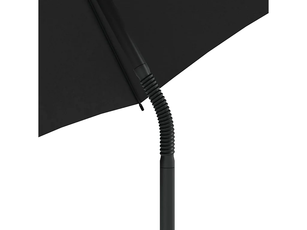Tuinbank 2-zits met parasol en voetenbanken poly rattan grijs