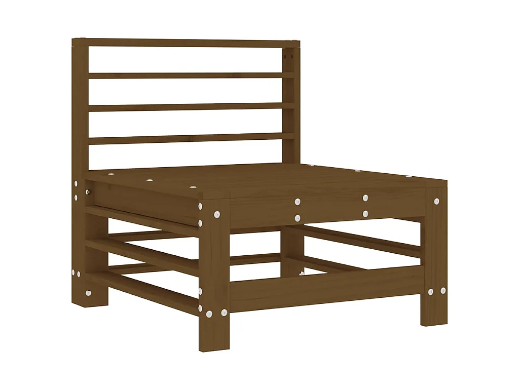 Mittelsofa mit Kissen Honigbraun Massivholz Kiefer