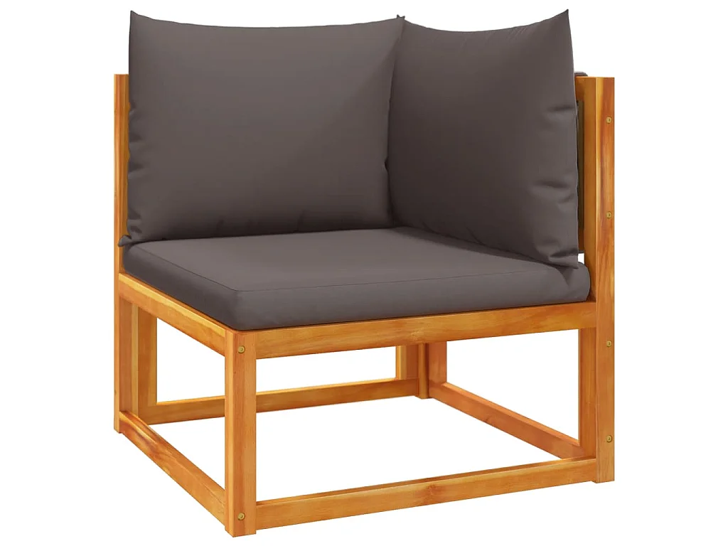 4-tlg. Gartensofa-Set mit Kissen Holz Akazie & Seil