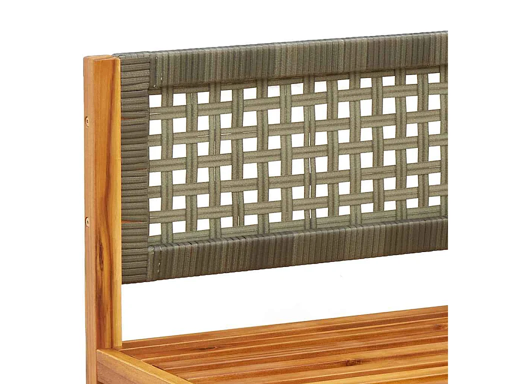 Ensemble de canapés de jardin 3 pièces avec coussins en bois d'acacia et rotin