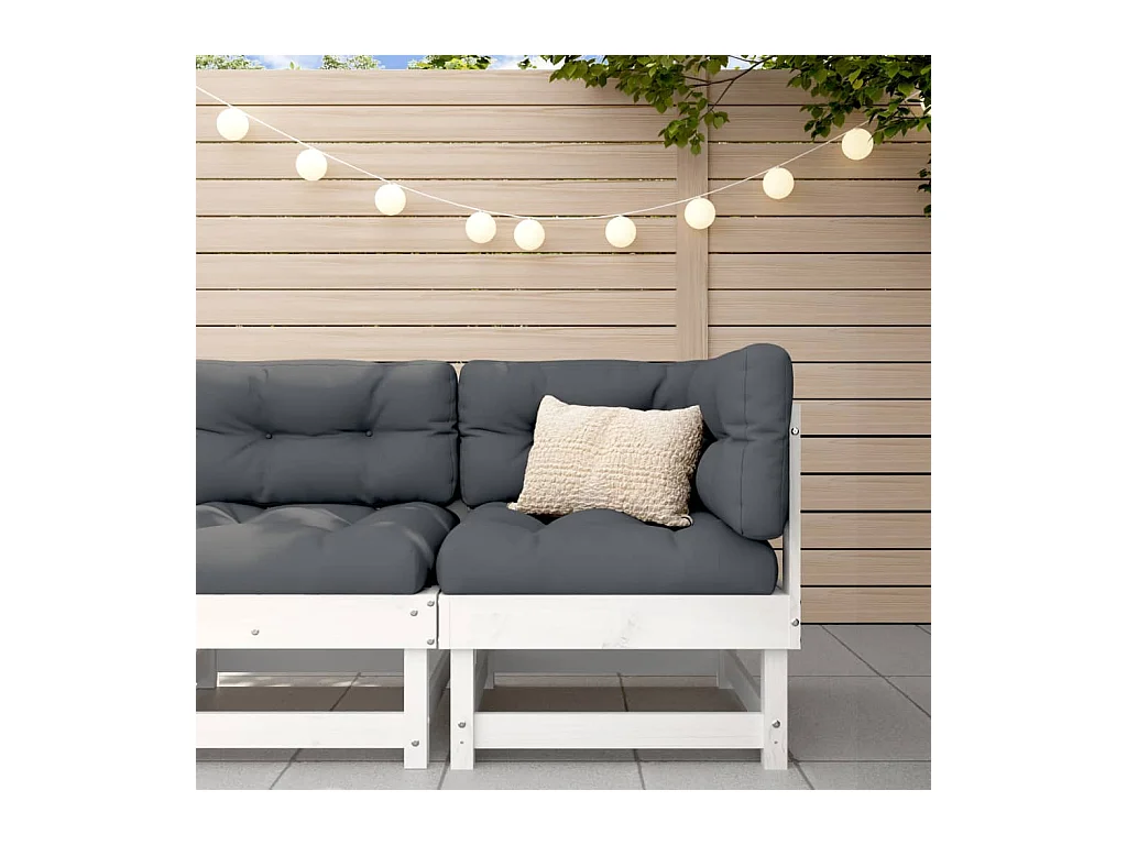 Garten-Ecksofa Weiß Massivholz Kiefer