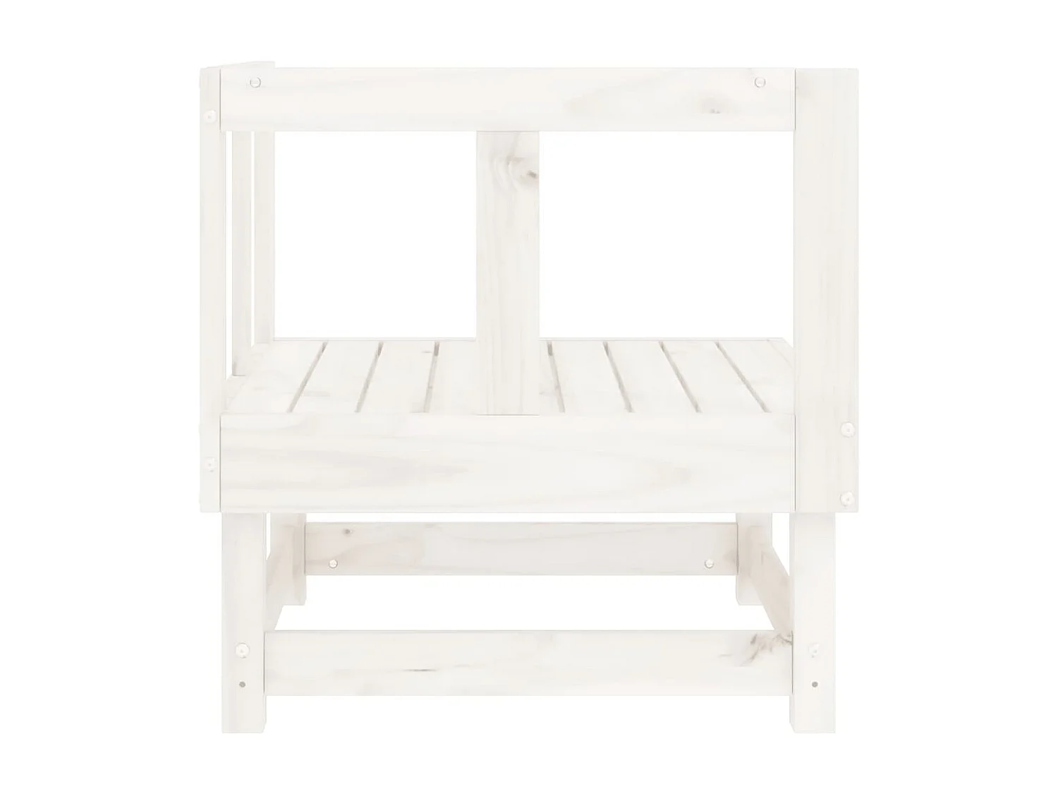 Canapé d'angle de jardin blanc bois de pin massif