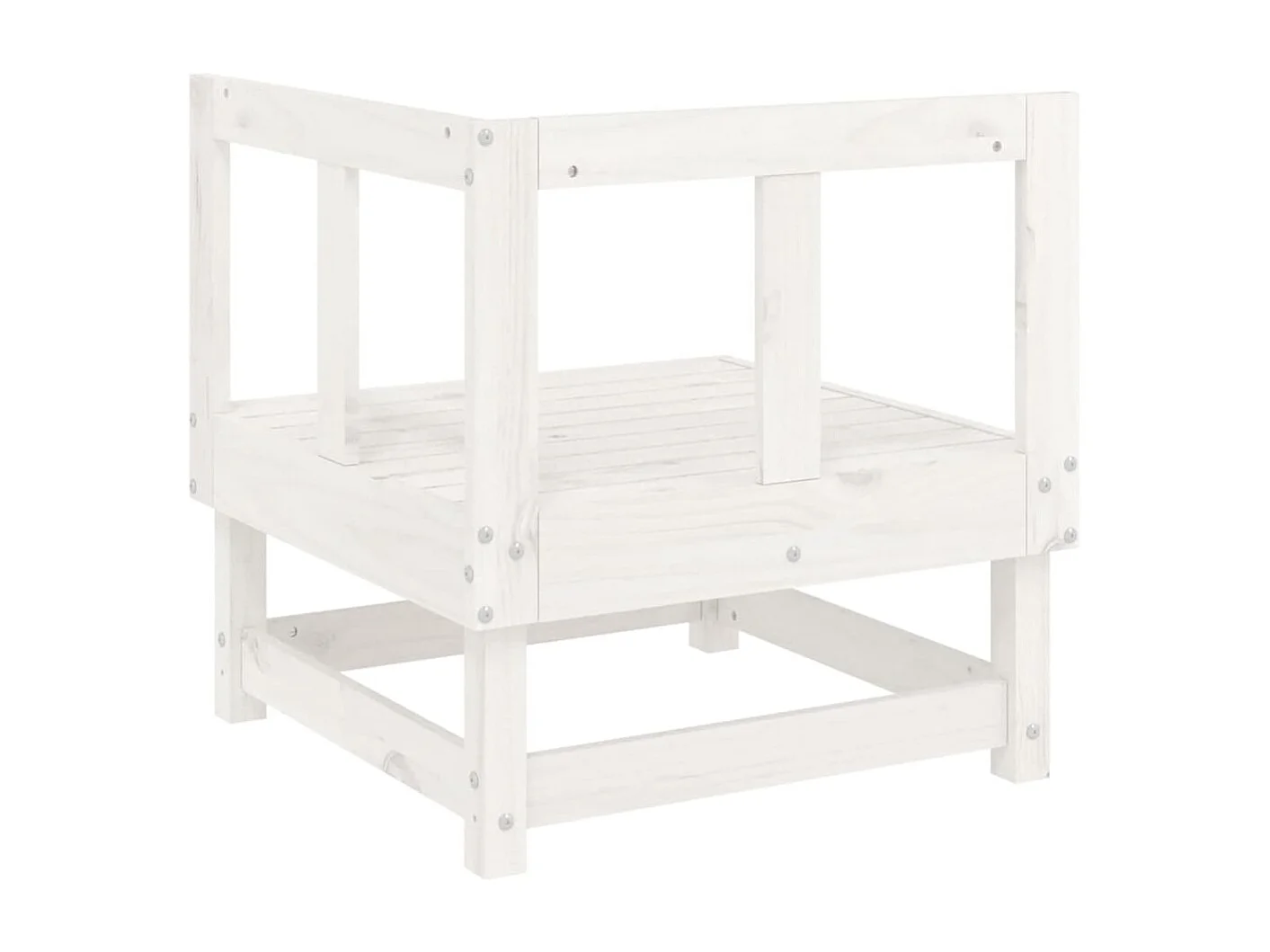 Canapé d'angle de jardin blanc bois de pin massif