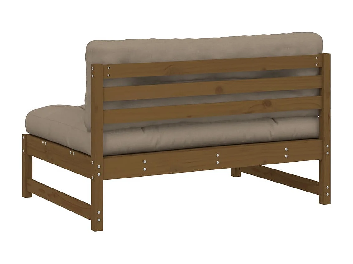 Canapé central 120x80 cm marron miel bois de pin massif