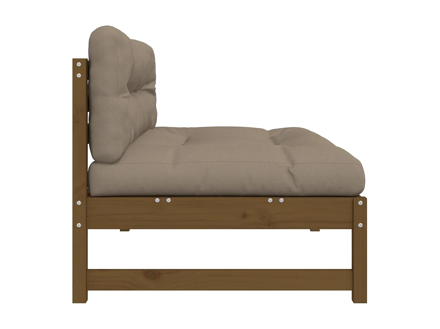 Canapé central 120x80 cm marron miel bois de pin massif