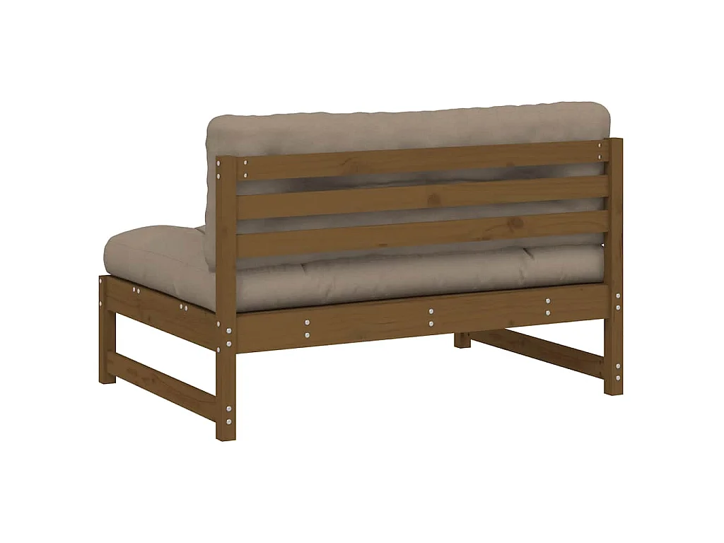 Canapé central 120x80 cm marron miel bois de pin massif
