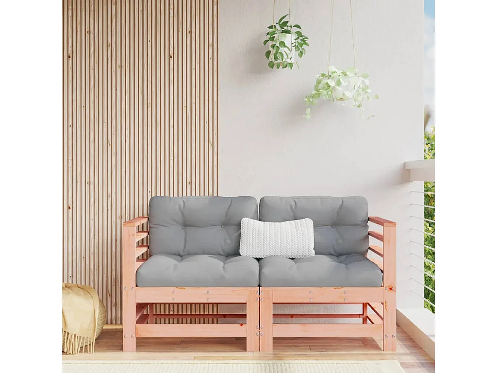 Canapés d'angle avec coussins 2 pcs bois massif douglas