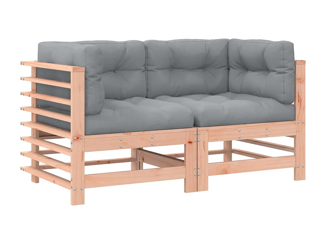 Canapés d'angle avec coussins 2 pcs bois massif douglas