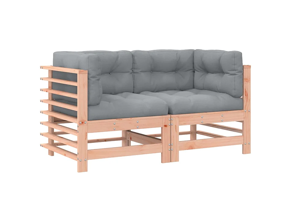 Ecksofas mit Kissen 2 Stk. Massivholz Douglasie