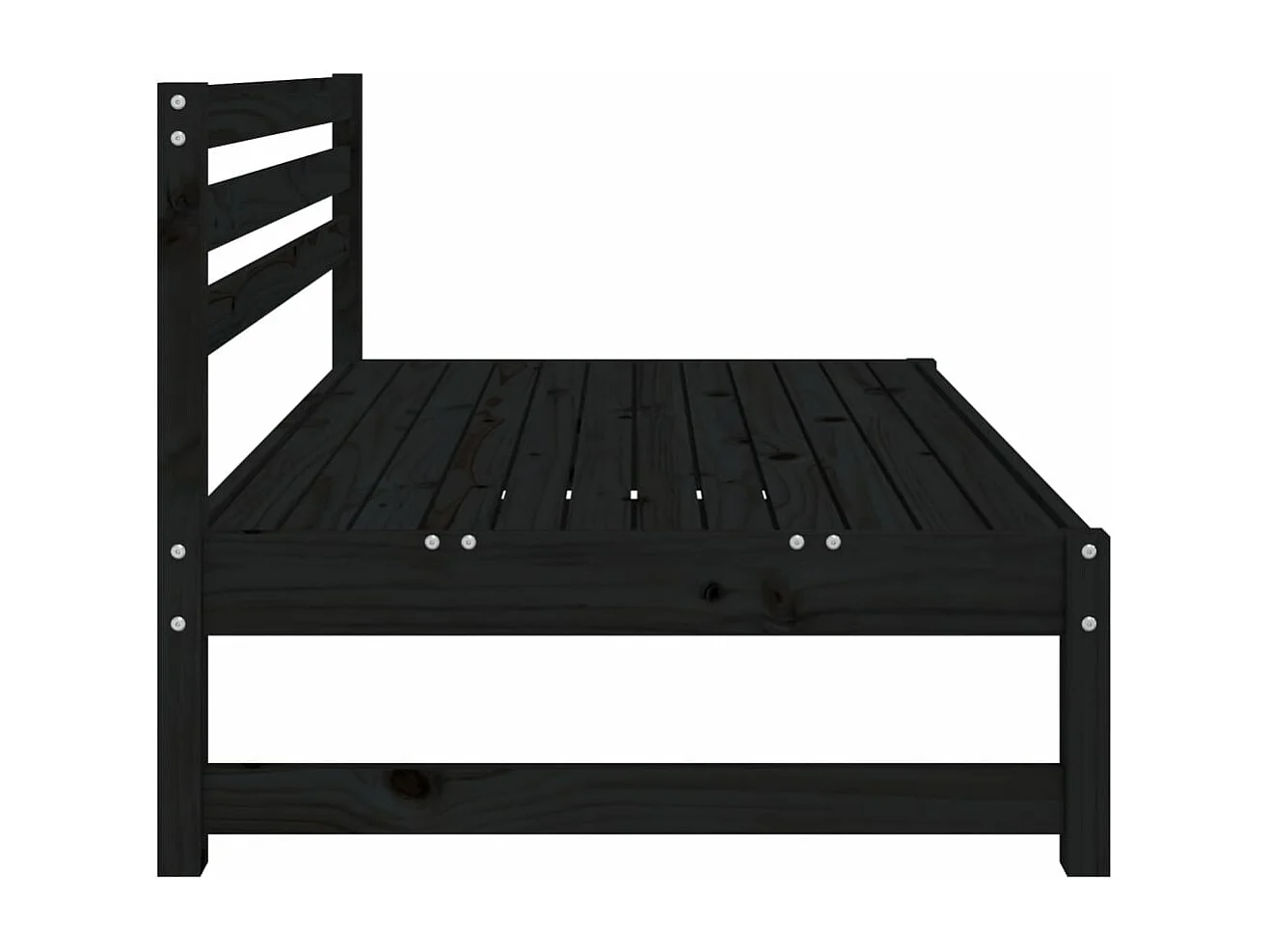 Divani Centrali Giardino 2pz Neri 120x80cm Legno Massello Pino