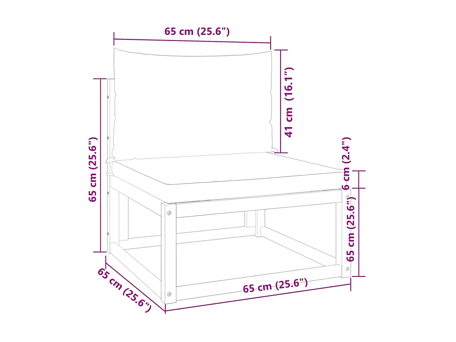 Tuinbank zonder armleuningen met kussens acaciahout & rotan