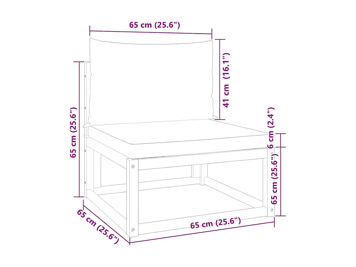 Tuinbank zonder armleuningen met kussens acaciahout & rotan