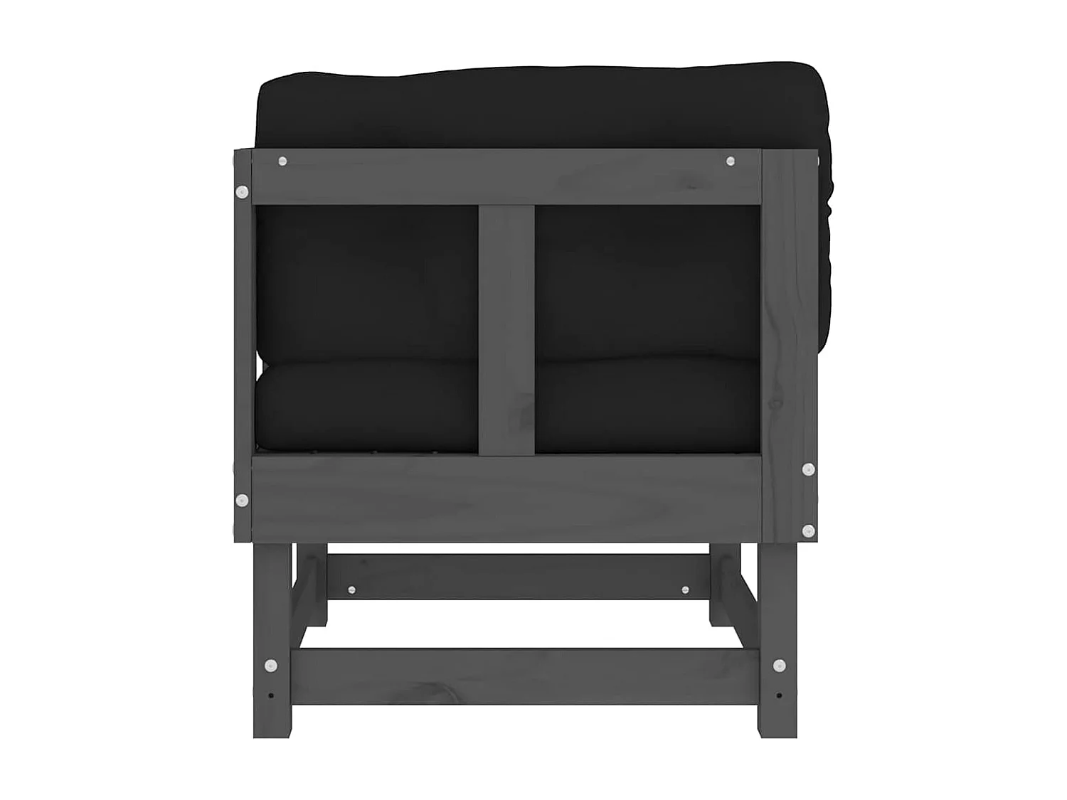 Canapés d'angle avec coussins 2 pcs gris bois de pin massif