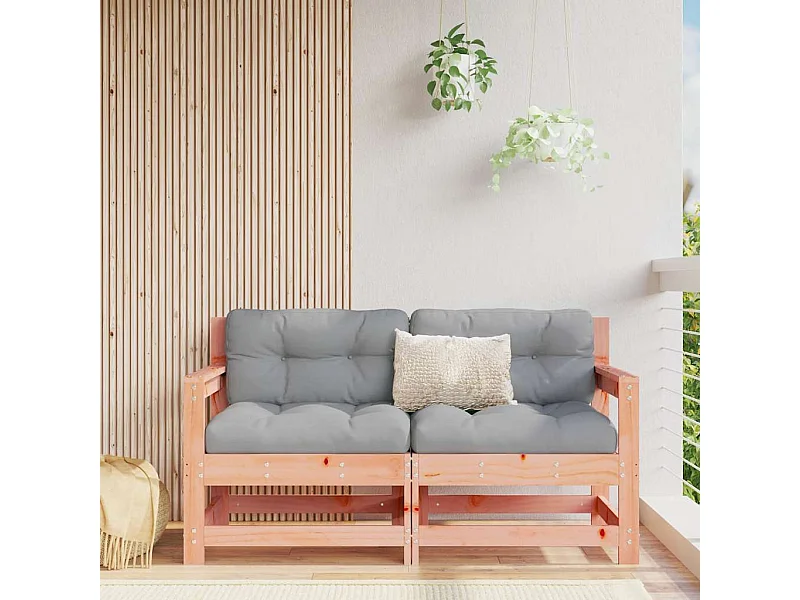 Sofás de canto para jardim 2 pcs madeira de douglas maciça