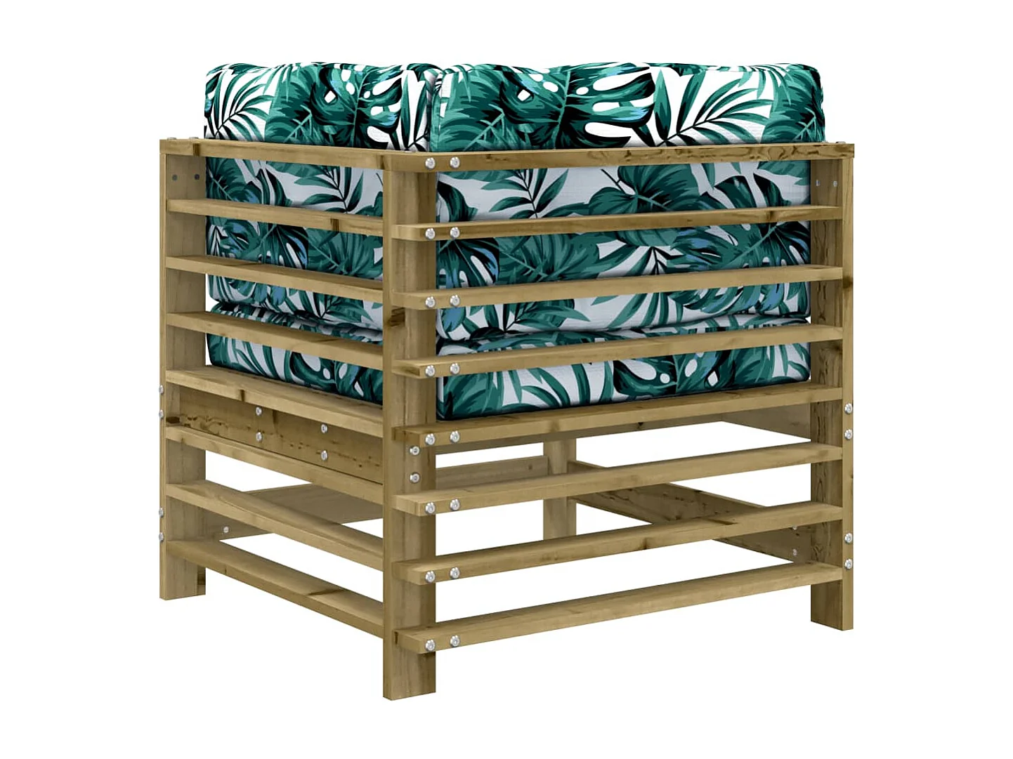 Canapés d'angle avec coussins 2 pcs bois de pin imprégné