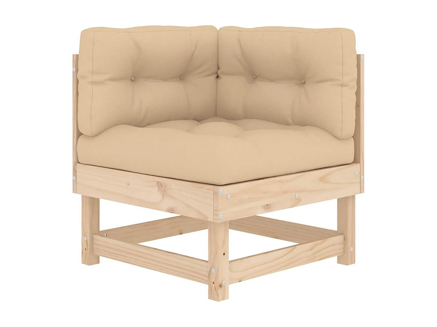 Ecksofa mit Kissen Massivholz Kiefer