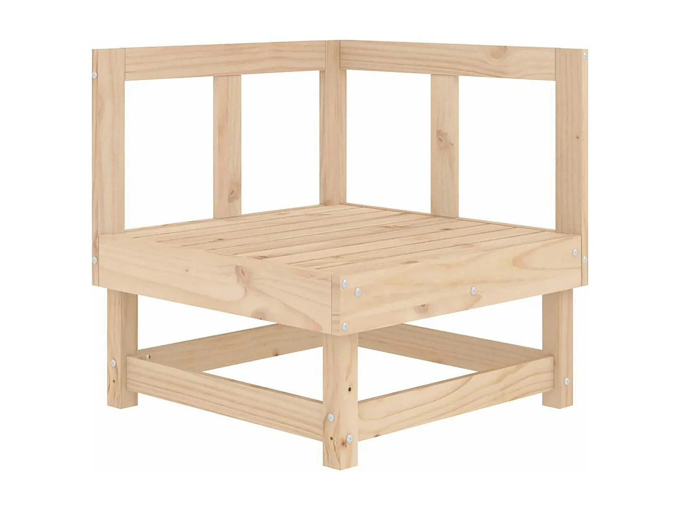 Canapé d'angle avec coussins bois de pin solide