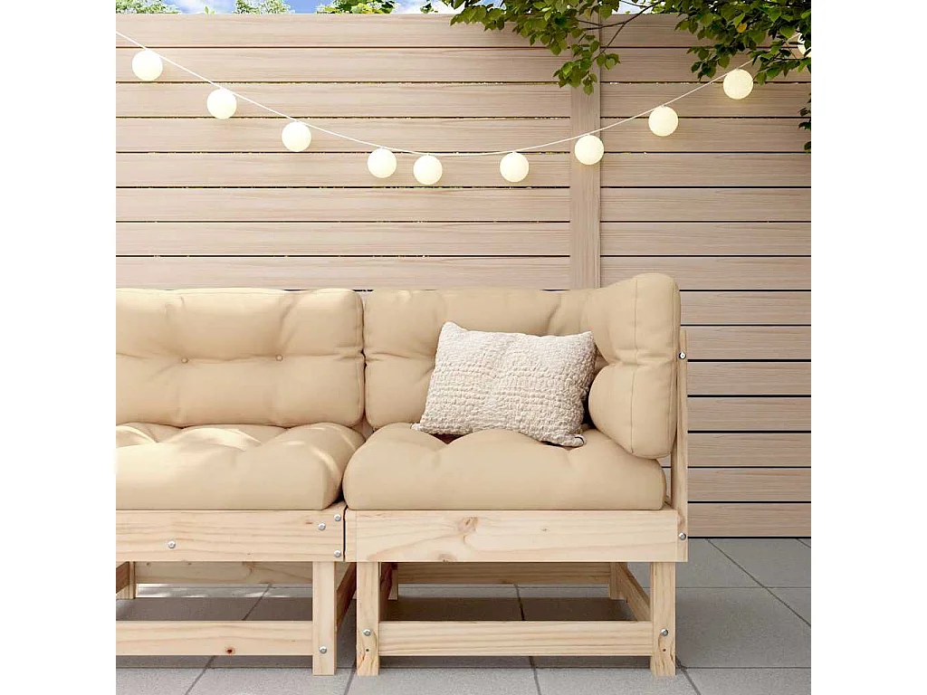 Ecksofa mit Kissen Massivholz Kiefer