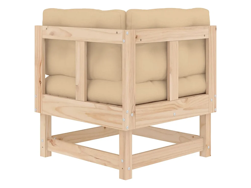 Ecksofa mit Kissen Massivholz Kiefer