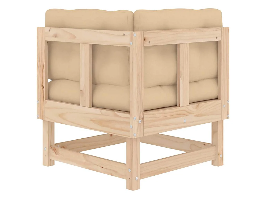 Ecksofa mit Kissen Massivholz Kiefer