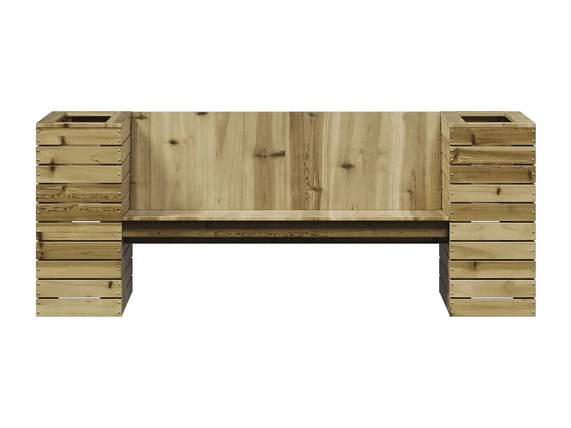 Banc avec jardinières 167,5x60x65 cm bois de pin imprégné
