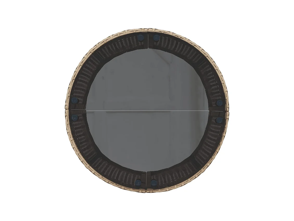 Salon de jardin 3 pcs demi-rond beige résine tressée