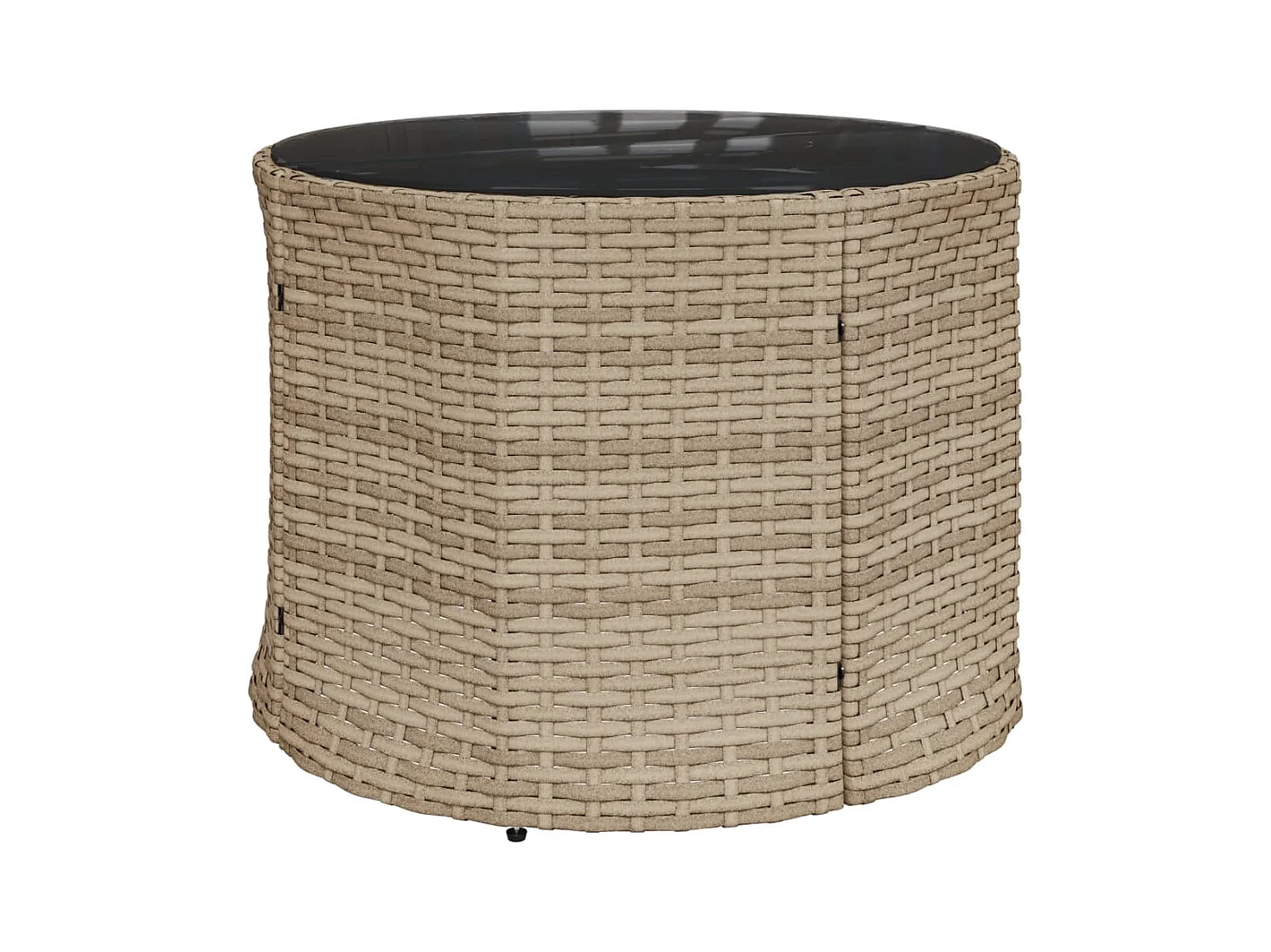 Salon de jardin 3 pcs demi-rond beige résine tressée